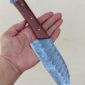 Custom Handmade Damascus Steel Chef Knife HK117CK With Leather Sheath 12 Inch Rose wood Handle Best Chef Knife